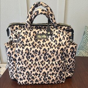 Itzy Ritzy Leopard Print Baby Bag in Cream and Black